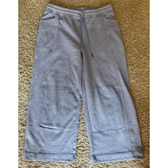 Women's Title Nine Bonfire Wide Leg Cropped Pants in Purple Heather, Size Medium - Picture 2 of 2